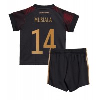 Tyskland Jamal Musiala #14 Bortatröja Barn VM 2022 Kortärmad (+ Korta byxor)